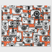  fotocamera's zonder naadloze patronen cadeaupapier (Vlak)