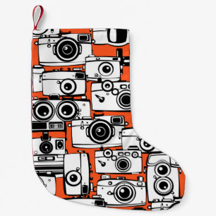 fotocamera's zonder naadloze patronen kleine kerstsok