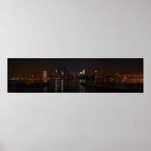 Fotocanvas van New York City night skyline Poster