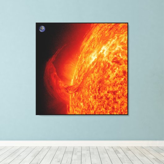 Fotocanvas zonnevlam en aardschoeisel canvas afdruk (Insitu (Houten vloer))