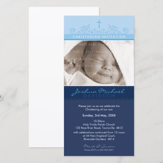 FOTOCHRISTENINVITATIES : elegant 6 (Voorkant / Achterkant)