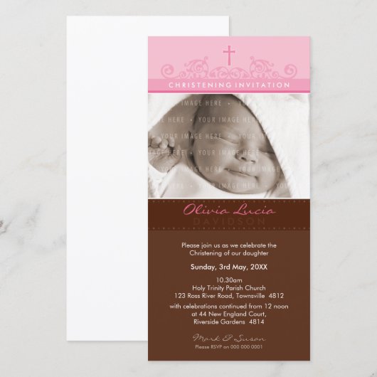 FOTOCHRISTENINVITATIES : elegant 7 (Voorkant / Achterkant)