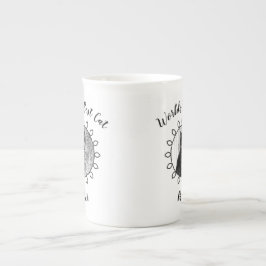 Fotocirkels lijst en jouw tekst voor kattenkatten porselein kop