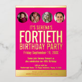 Fotocirkels voor de 40e verjaardag van de geboorte folie uitnodiging (Voorkant)