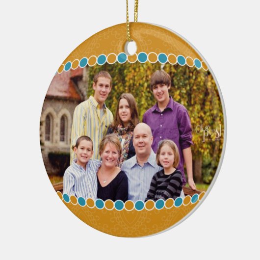 Fotocirkelvormgeving Keramisch Ornament (Links)