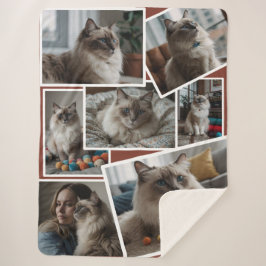 Fotocluster Bruin - 7 verspreide foto's Sherpa Deken