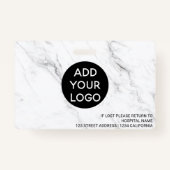 Fotocode witte marmer voor professionele verpleger badge (Achterkant)