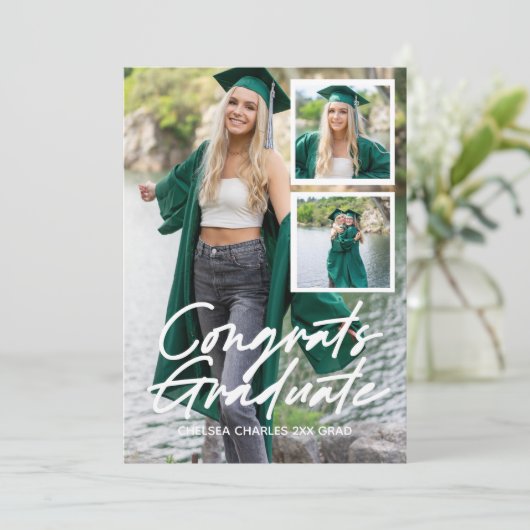 Fotocollafe afstuderen script Uitnodiging (Staand voorkant)