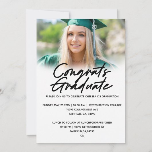 Fotocollafe afstuderen script Uitnodiging (Achterkant)