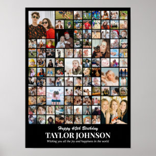 Fotocollage 100 foto's 12x16 18x24 24x32 30x40 poster