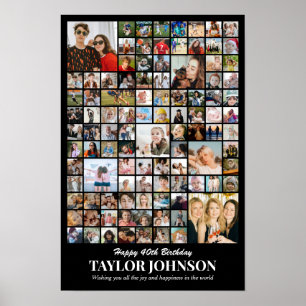 Fotocollage 100 foto's 12x18 16x24 20x30 24x36 poster