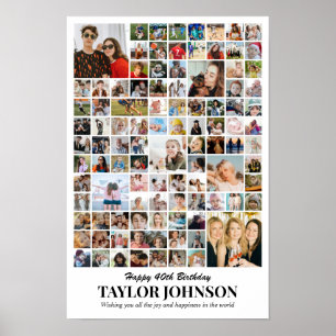 Fotocollage 100 foto's 12x18 16x24 20x30 24x36 poster