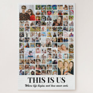 Fotocollage 100 foto's 20x30 Grote familie kindere Legpuzzel