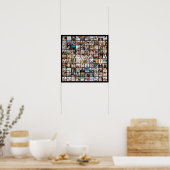 Fotocollage 100 foto's vierkant raster poster (Keuken)
