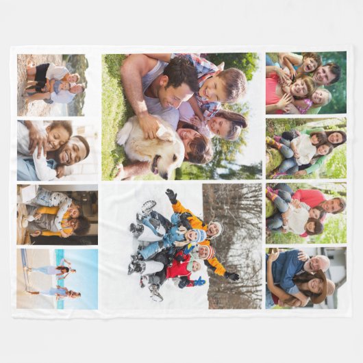 Fotocollage 10 Afbeeldingen Fleece Deken (Voorkant (Horizontaal))