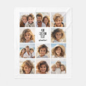 Fotocollage - 11 foto's met een tekstblok 2 lijnen fleece deken (Voorkant)