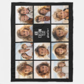 Fotocollage - 11 foto's met een tekstblok 2 lijnen fleece deken (Voorkant)