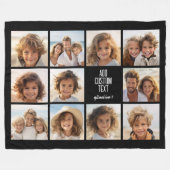 Fotocollage - 11 foto's met een tekstblok 2 lijnen fleece deken (Voorkant (Horizontaal))