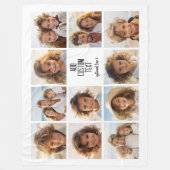 Fotocollage - 11 foto's met een tekstblok 2 lijnen fleece deken (Voorkant)