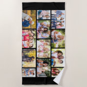 Fotocollage 12 Afbeelding metselwerk rooster zwart Strandlaken (Voorkant)