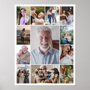 Fotocollage 12 foto's 12x16 18x24 24x32 Wit Poster