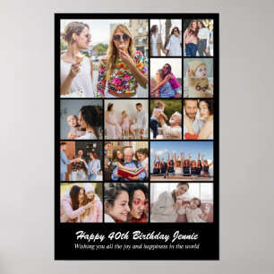 Fotocollage 15 foto's 12x18 16x24 20x30 24x36 poster