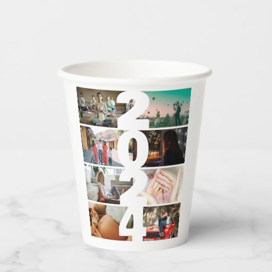 Fotocollage 2024 Papieren beker (Voorkant)