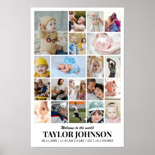 Fotocollage 20 foto's 12x18 16x24 20x30 24x36 poster
