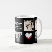 FOTOCOLLAGE 20e 25e 30e verjaardag Zwart Koffiemok (Voorkant rechts)