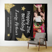 Fotocollage 21e verjaardagsfeestachtergrond wandkleed (In Situ (horizontaal))