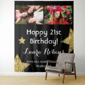 Fotocollage 21e verjaardagsfeestachtergrond wandkleed (In situ)