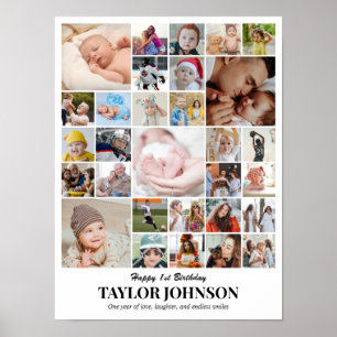 Fotocollage 30 foto's 12x16 18x24 24x32 30x40 poster