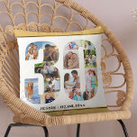 Fotocollage 30e verjaardag gepersonaliseerd neutra kussen<br><div class="desc">Gepersonaliseerd 30e verjaardagscadeau. Dit op maat gemaakte sierkussen heeft een nette fotocollage in de vorm van een nummer 30 met neutrale beige zand / gedempte gele randen en bronzen moderne typografie. De sjabloon is klaar voor uw aangepaste naam en geboortedatum (die u kunt bewerken of leeg laten). De sjabloon is...</div>