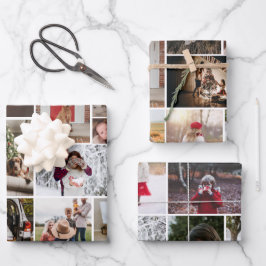Fotocollage 3 verschillende inpakpapierbladen inpakpapier vel