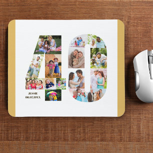 Fotocollage 40e verjaardag Nummer 40 op maat Muismat