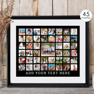 Fotocollage 45 foto's gepersonaliseerd aangepaste poster