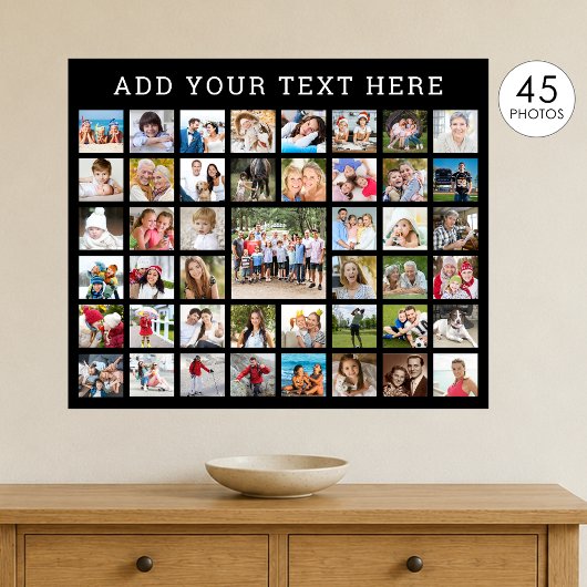 Fotocollage 45 foto's gepersonaliseerd aangepaste poster