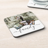 Fotocollage 4 Afbeeldingen Aangepast gepersonalise Bier Onderzetter (Linkerzijde)