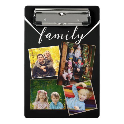 Fotocollage 4 Afbeeldingen Custom Family Thema Mini Klembord (Voorkant)