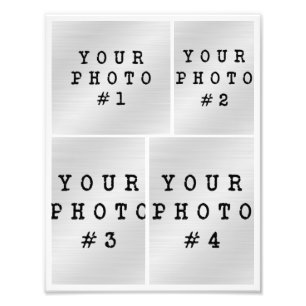 Fotocollage 4 fotorooster met tekst Fotopapier Foto Afdruk