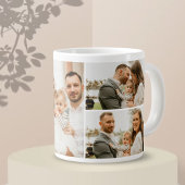 Fotocollage - 4 Foto's Aangepaste tekst zwart wit Grote Koffiekop