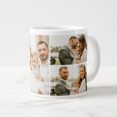 Fotocollage - 4 Foto's Aangepaste tekst zwart wit Grote Koffiekop (Voorkant rechts)