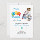 Fotocollage 4e verjaardag nummer 4 Jongen Kaart (Voorkant)