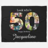 Fotocollage 50e verjaardag fleece deken (Voorkant (Horizontaal))