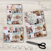 Fotocollage 50e verjaardag inpakpapier vel