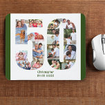 Fotocollage 50e verjaardag nummer 50 gepersonalise muismat<br><div class="desc">Creëer uw eigen gepersonaliseerde muismat voor een uniek 50e verjaardagscadeau. Het nummer 50 fotocollage staat op een witte achtergrond met moderne bosgroene randen. Het ontwerp bevat tot 17 verschillende foto's - in verschillende vormen en maten - om u de nodige flexibiliteit te bieden bij het plaatsen van uw gekozen afbeeldingen....</div>