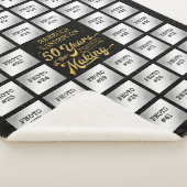 Fotocollage 50ste verjaardag gepersonaliseerd sherpa deken (3/4)