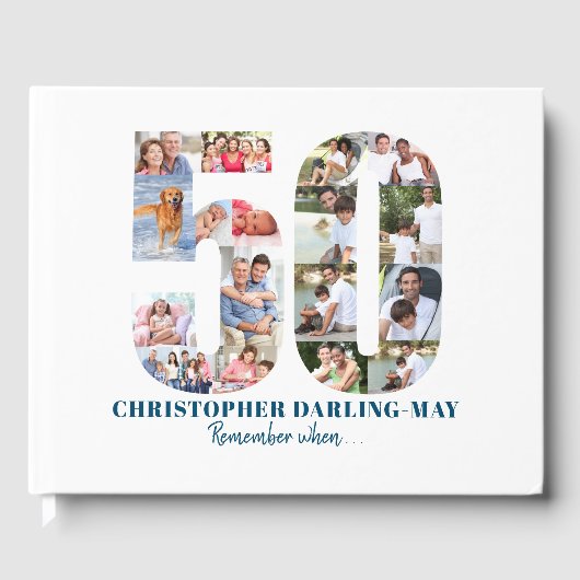 Fotocollage 50ste verjaardag Onthoud wanneer ... B Gastenboek (Voorkant)