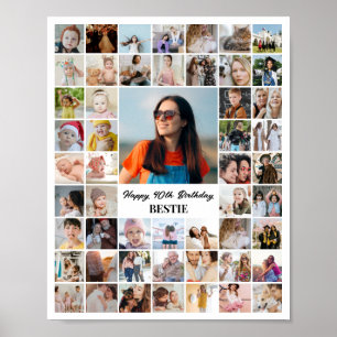 Fotocollage 52 foto's 8x10 16x20 24x30 Wit Poster