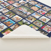 Fotocollage 53 Foto's Gepersonaliseerd Blauw Aange Sherpa Deken (3/4)